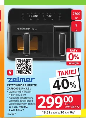 Frytownica beztłuszczowa Zelmer Airfryer ZAF9000 promocja w Selgros