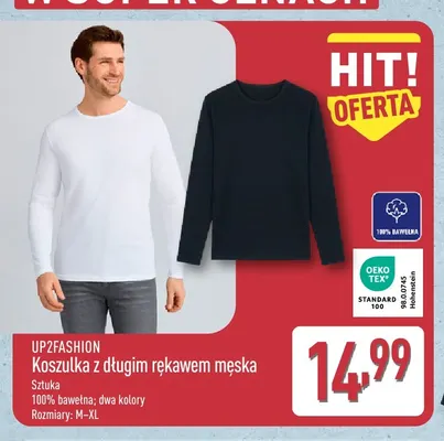 Koszulka z długim rękawem męska UP2FASHION promocja w Aldi