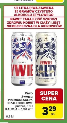 Piwo bezalkoholowe Żywiec Premium promocja w Carrefour Express