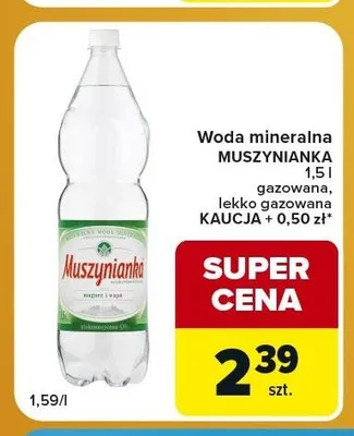 Woda mineralna Muszynianka gazowana promocja w Carrefour Express