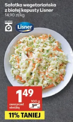 Sałatka wegetariańska z białej kapusty promocja w Delikatesy Centrum