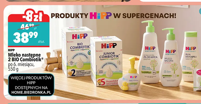 Mleko następne 2 BIO Combiotik po 6. miesiącu HiPP promocja w Biedronka
