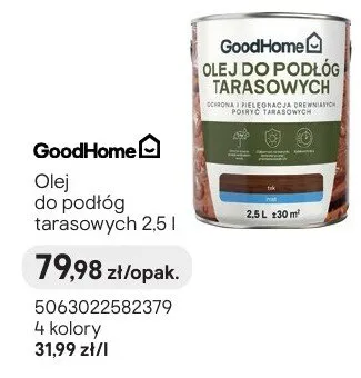 Olej do podłóg tarasowych 2.5l Goodhome promocja w Castorama