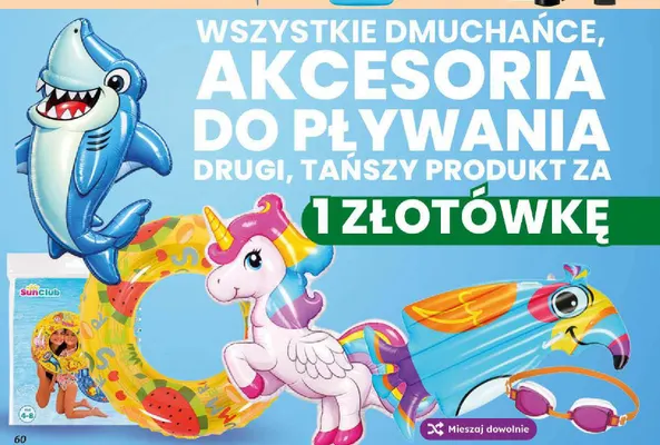 Dmuchańce, akcesoria do pływania promocja w Dino