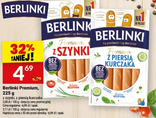 Berlinki Premium z szynki z piersią kurczaka promocja w Twój Market