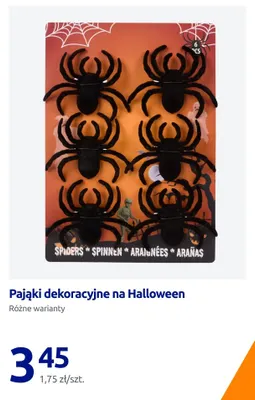 Pająki dekoracyjne na Halloween promocja w Action