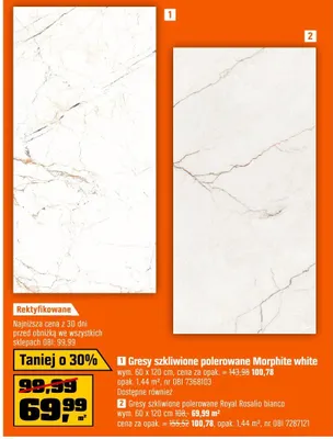 Gresy szkliwione polerowane Morphite White OBI promocja w OBI