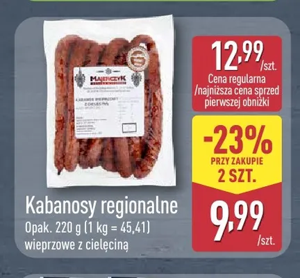 Kabanosy regionalne wieprzowe z cielęciną Majerczyk promocja w Aldi