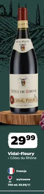 Wino czerwone wytrawne Vidal-Fleury Côtes du Rhône promocja w Netto