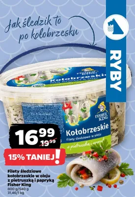 Filety śledziowe kołobrzeskie w oleju z pietruszką i papryką promocja w Netto