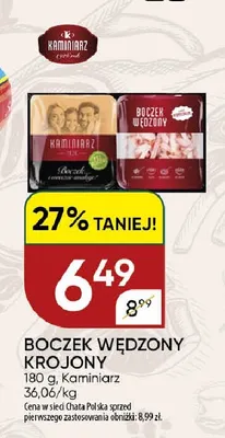 Boczek wędzony krojony Kaminiarz promocja w Chata Polska