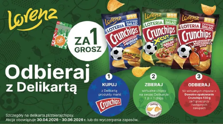 Chipsy Crunchips American Burger Style Lorenz promocja w Delikatesy Centrum
