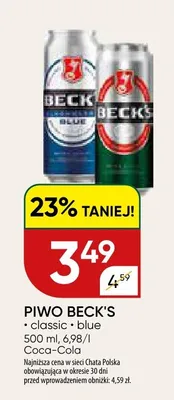Piwo Beck's Classic promocja w Chata Polska