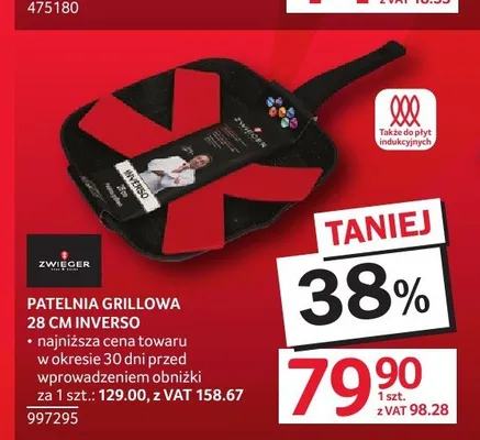Patelnia grillowa Zwieger Inverso 28 cm promocja w Selgros