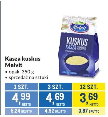 Kasza kuskus Melvit promocja w Makro