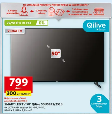 SMART LED TV 50" promocja w Auchan