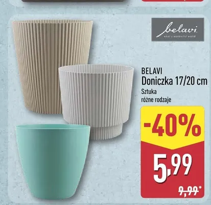 Doniczka 17/20cm BELAVI promocja w Aldi