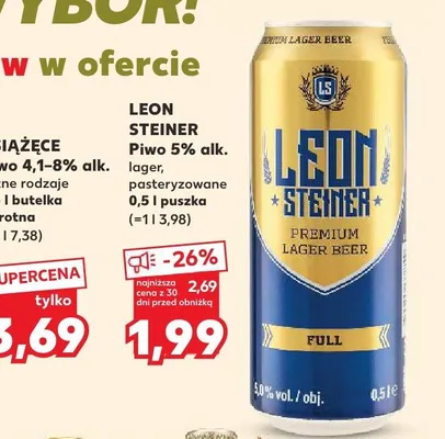 Piwo Leon Steiner Premium Lager promocja w Kaufland