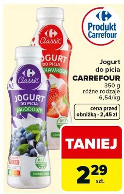 Jogurt do picia różne rodzaje promocja w Carrefour Market