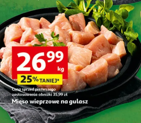 Mięso wieprzowe na gulasz promocja w Auchan