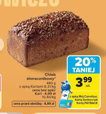 Chleb słonecznikowy promocja w Carrefour