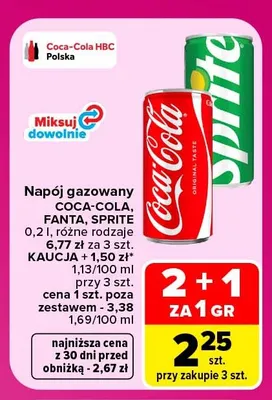 Napój gazowany Sprite promocja w Carrefour Market