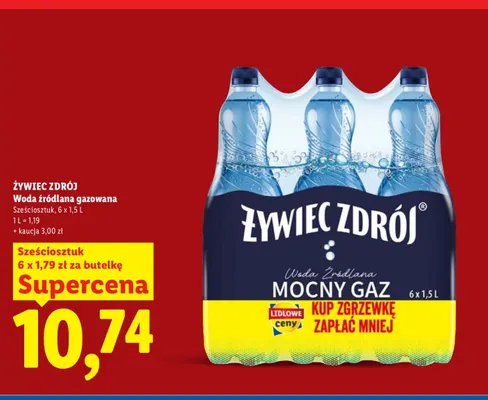 Woda źródlana gazowana Żywiec Zdrój 6-pak promocja w Lidl