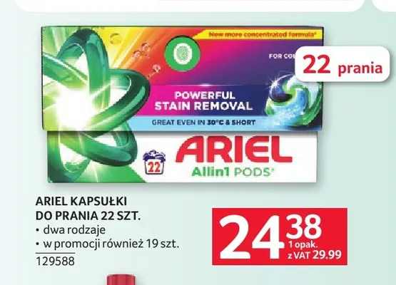 Kapsułki do prania Ariel promocja w Selgros