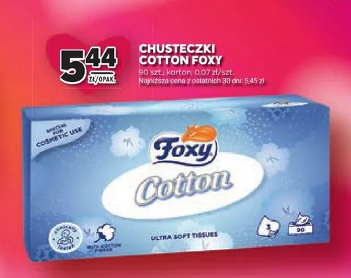 Chusteczki Cotton Foxy promocja w Stokrotka