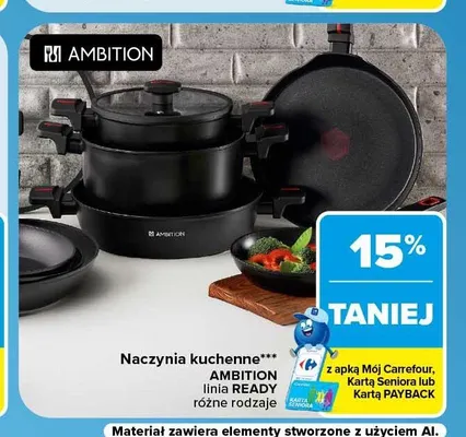 Naczynia kuchenne Ambition Ready promocja w Carrefour