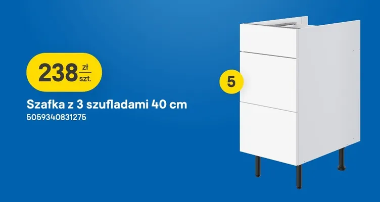 Szafka z 3 szufladami Pragma 40 cm promocja w Castorama