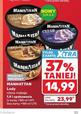 Lody Manhattan Chocolate Caramel Peanuts promocja w Kaufland