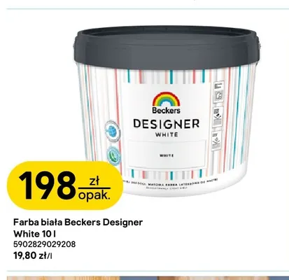Farba biała Beckers Designer White promocja w Castorama