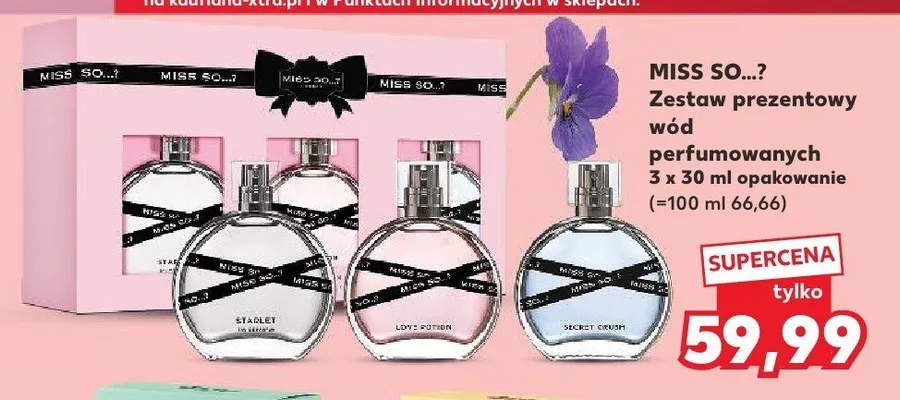 Zestaw prezentowy wód perfumowanych Miss So...? promocja w Kaufland