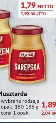 Musztarda sarepska Prymat promocja w Makro