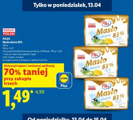 Masło ekstra 83% promocja w Lidl