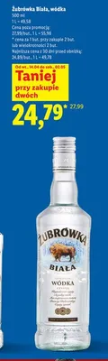 Wódka Żubrówka Biała, 500 ml promocja w Lidl