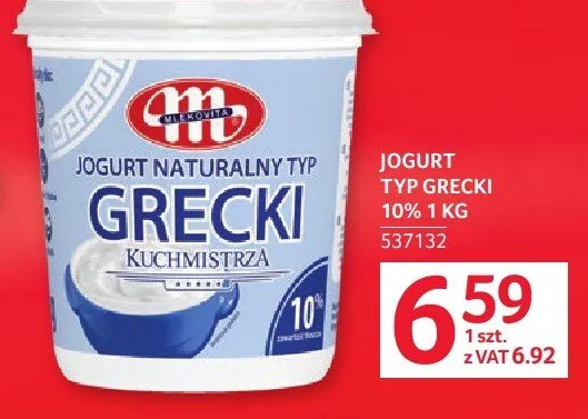 Jogurt typ grecki Mlekovita 10% promocja w Selgros