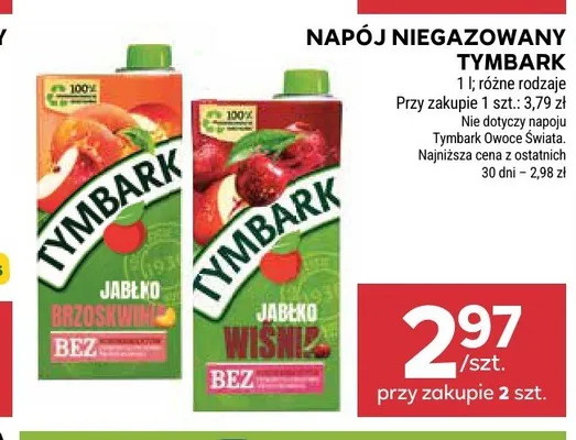 Napój niegazowany Tymbark jabłko-wiśnia promocja w Stokrotka