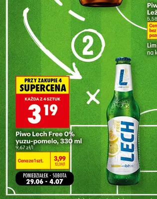 Piwo bezalkoholowe Lech Free yuzu-pomelo promocja w Biedronka