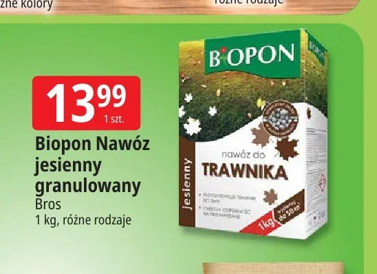 Nawóz jesienny granulowany Biopon promocja w Leclerc