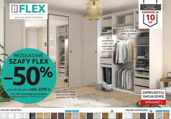 Szafa modułowa Flex promocja w Black Red White