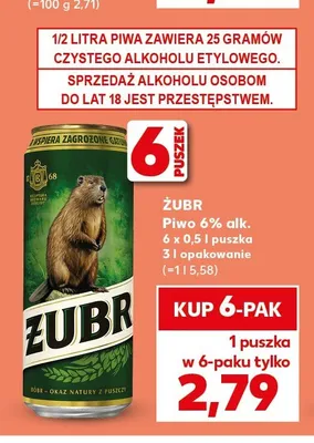 Piwo Żubr promocja w Kaufland