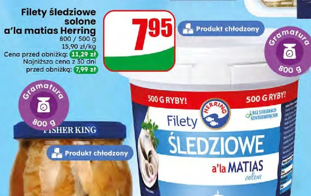 Filety śledziowe solone a'la matias Herring promocja w Dino