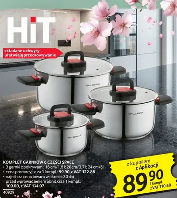 Komplet garnków 6 części SPACE promocja w Selgros