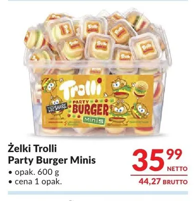 Żelki Trolli Party Burger Minis promocja w Makro