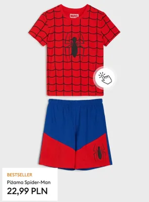 Piżama dziecięca Spider-Man Marvel promocja w Sinsay