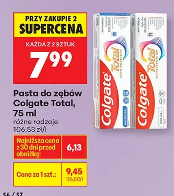 Pasta do zębów Total promocja w Biedronka