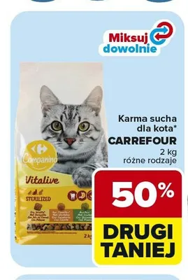 Karma sucha dla kota CARREFOUR Sterilized promocja w Carrefour
