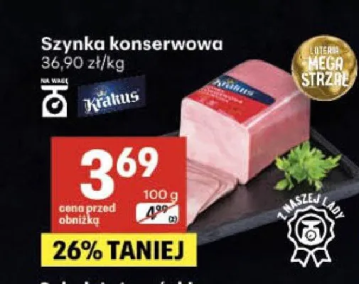 Szynka konserwowa Krakus promocja w Delikatesy Centrum